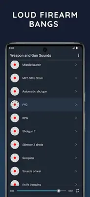 Weapon and Gun Sounds android App screenshot 1